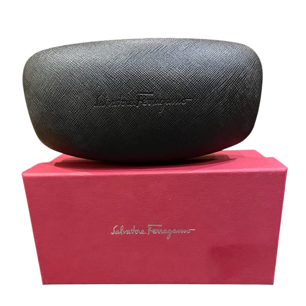 Salvatore Ferragamo Black Clamshell Sunglasses Case